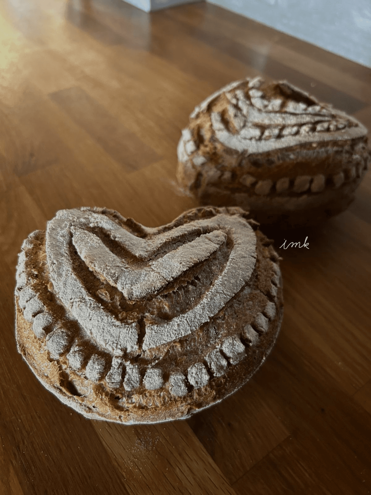 Handcrafted heart sourdough breads